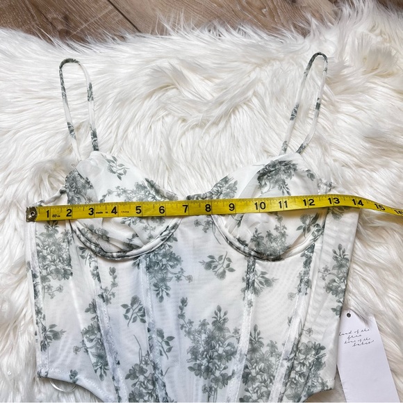 American Threads Hadley Floral Mesh Bustier Top. Size Small. NWT - Picture 10 of 13